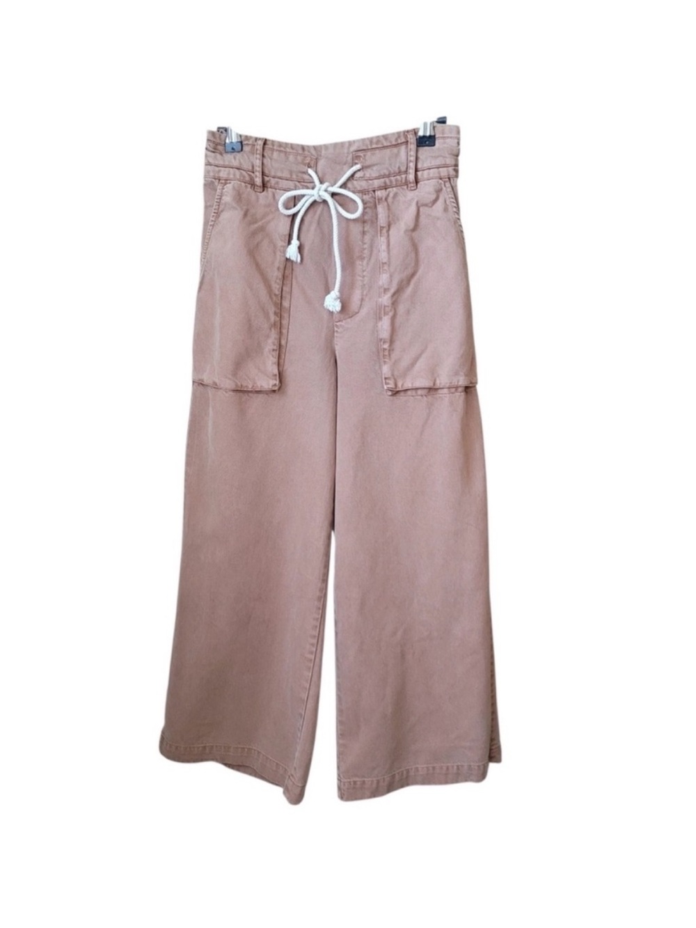 YFB Wide Leg Cotton Cargo Pants in Light Pink - Women’s Small